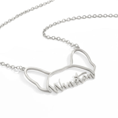 Soulyshine Whisper of Paws – Personalized Outline Your Pet's Face and Name Necklace