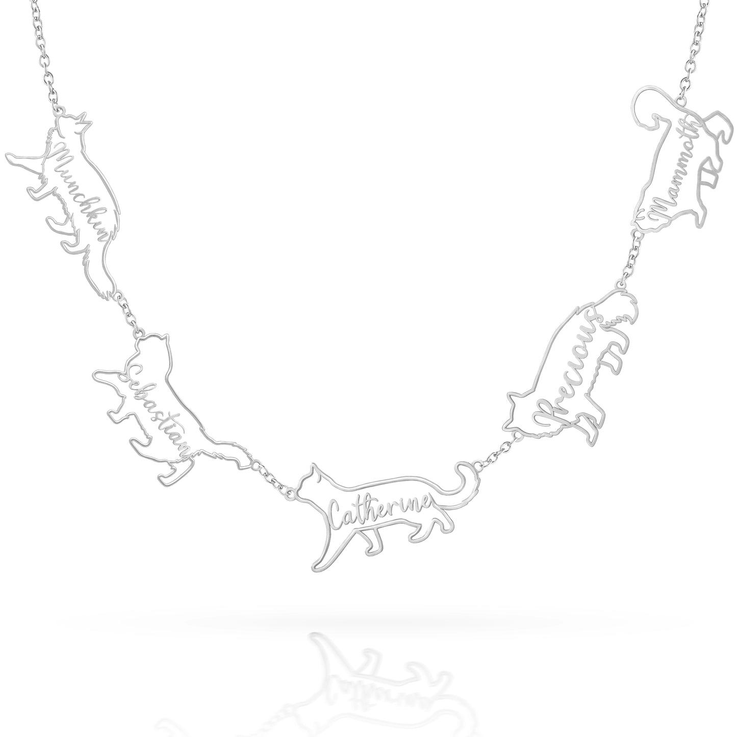 The Fine Line Portrait Cat – Custom Cat Silhouette Handcrafted Necklace