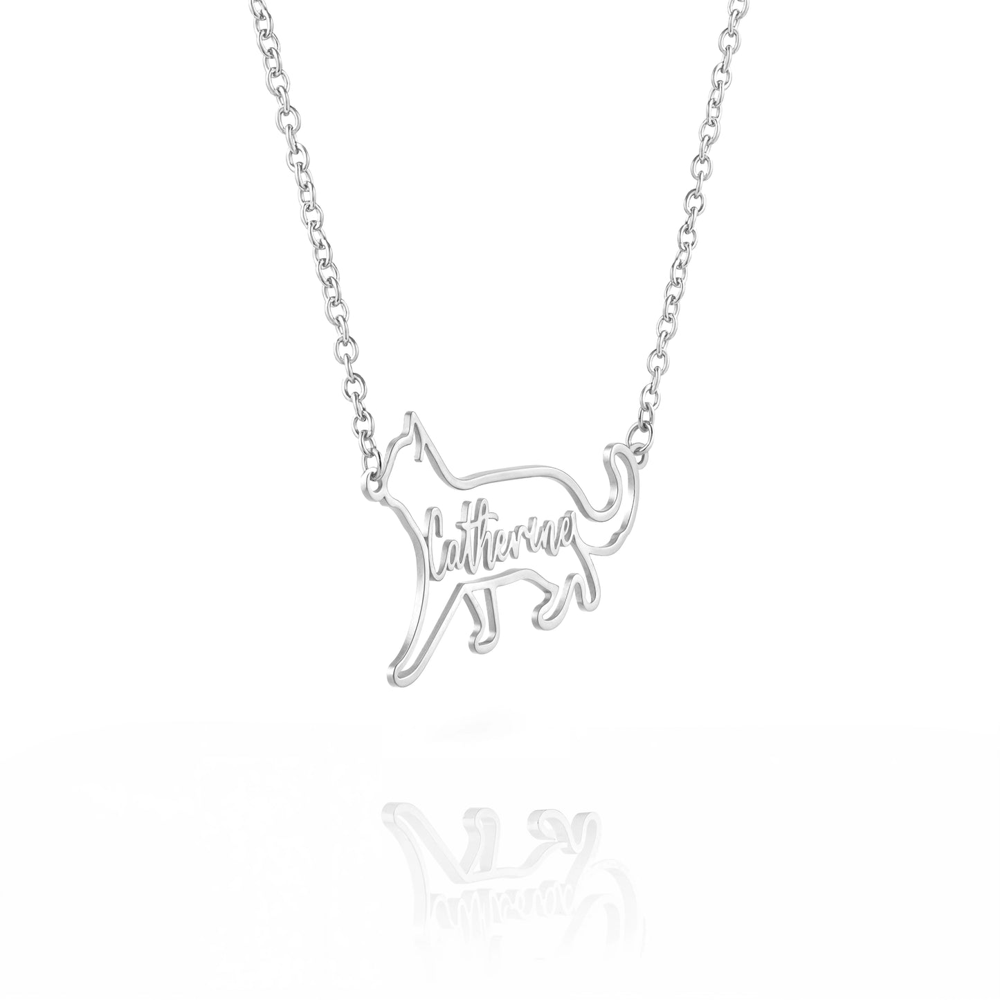 The Fine Line Portrait Cat – Custom Cat Silhouette Handcrafted Necklace