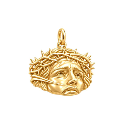 Sacred Crown Of Thorns Charm Bracelet – Personalized Priest Gift – 18K gold charm, front view