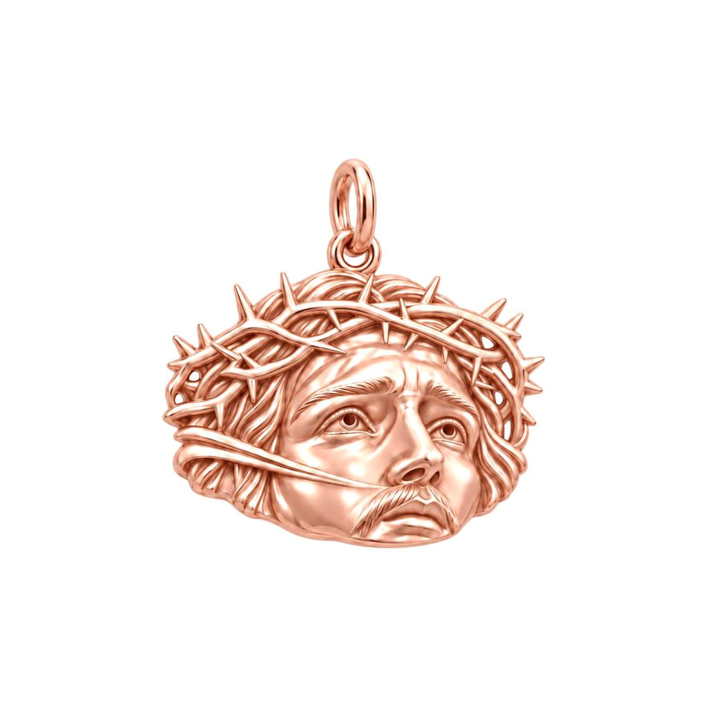 Sacred Crown Of Thorns Charm Bracelet – Personalized Priest Gift – rose gold charm, front view