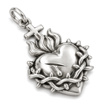 Sacred Heart Charm — Silver Super Macro | charm-topics-remaining-444-2026-09-14 | topic-055