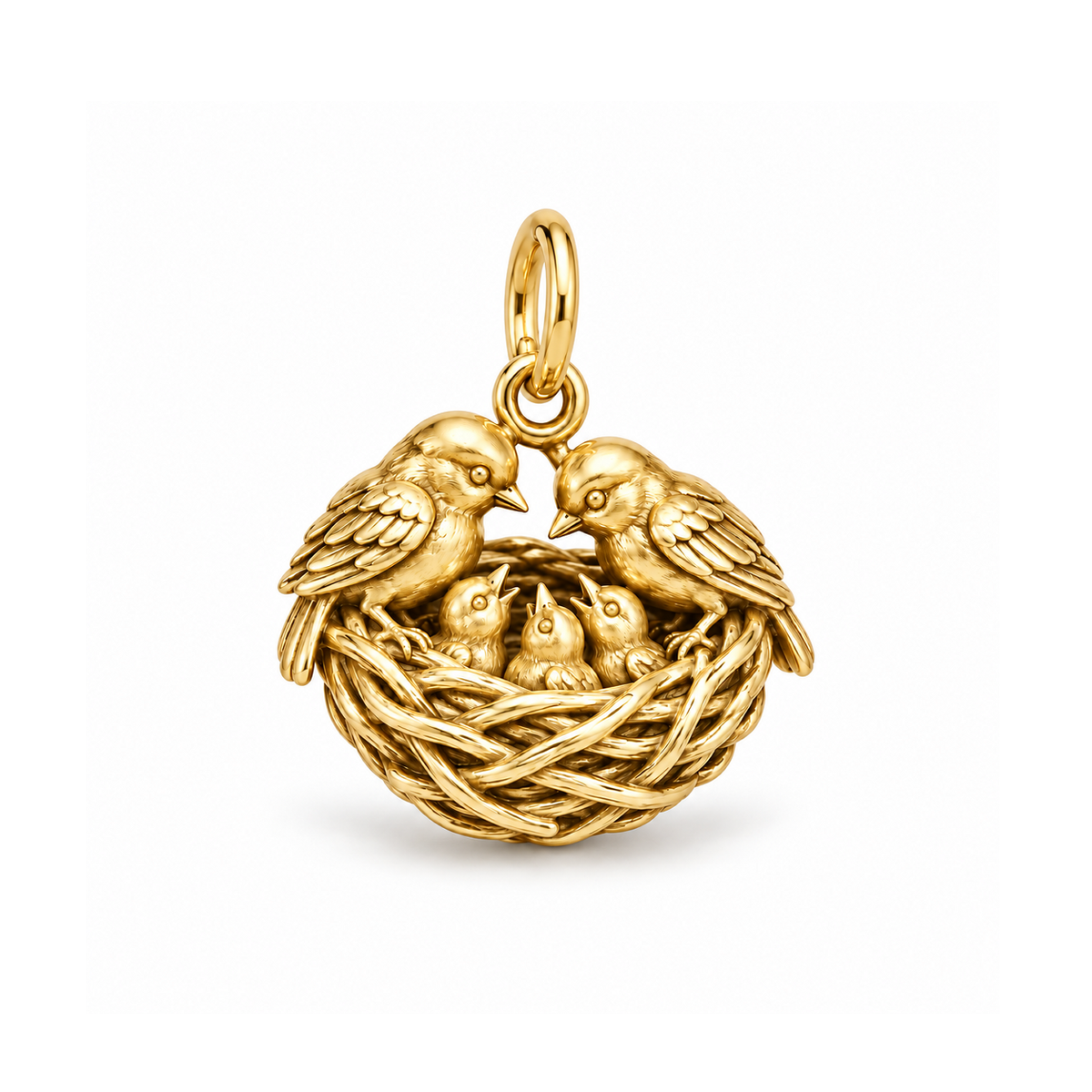Safe in the Nest Charm — Gold | charm-topics-remaining-444-2026-09-14 | topic-144