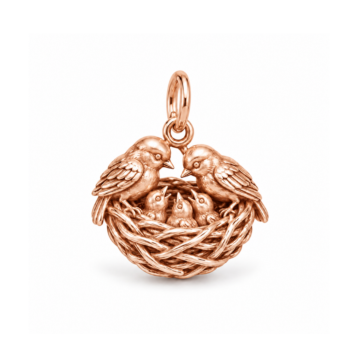 Safe in the Nest Charm — Rose Gold | charm-topics-remaining-444-2026-09-14 | topic-144