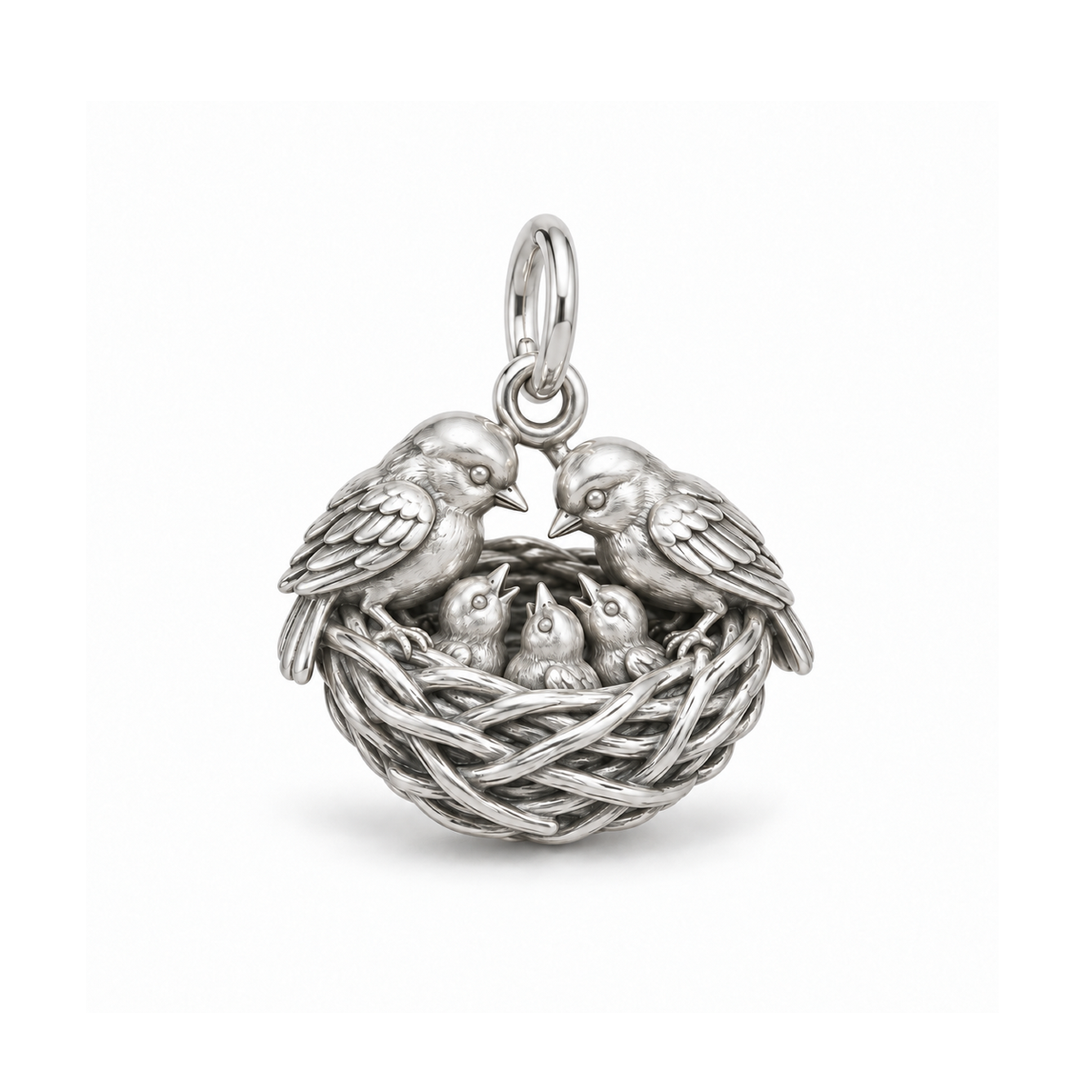 Safe in the Nest Charm — Silver | charm-topics-remaining-444-2026-09-14 | topic-144