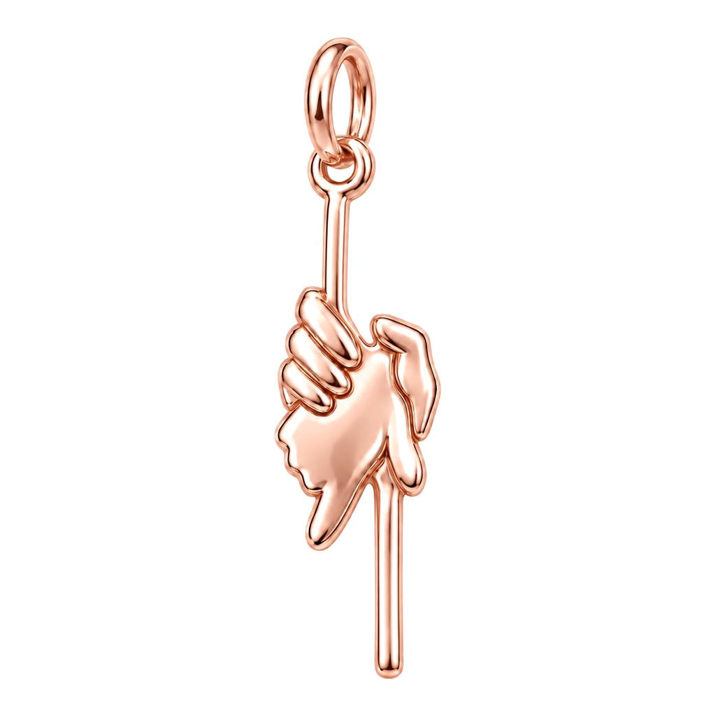 Safe in Your Hands Charm Bracelet – Personalized Dog Mom Gift – rose gold charm, front view