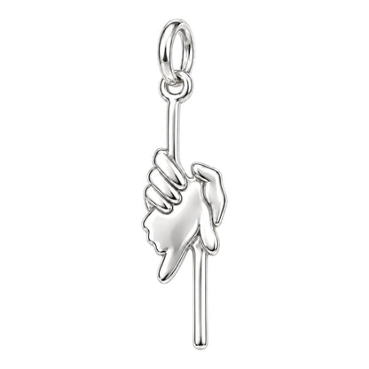 Safe in Your Hands Charm Bracelet – Personalized Dog Mom Gift – silver charm, front view