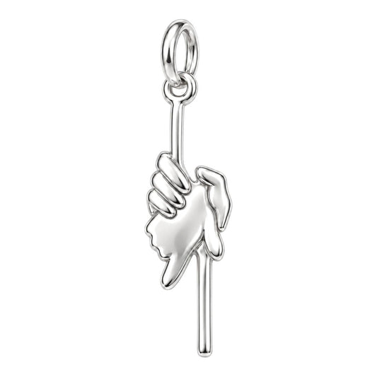 Safe in Your Hands Charm Bracelet – Personalized Dog Mom Gift – silver charm, front view