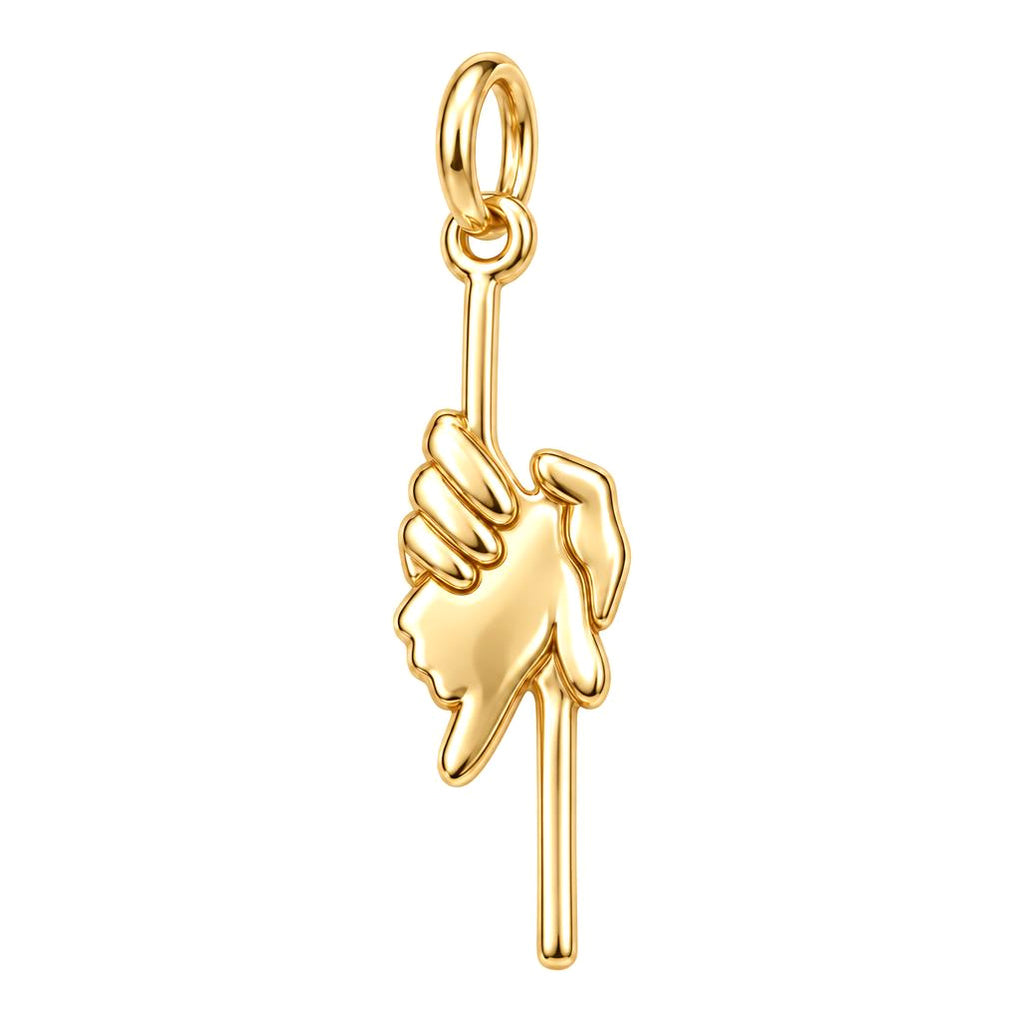 Safe in Your Hands Charm Bracelet – Personalized Dog Mom Gift – 18K gold charm, front view