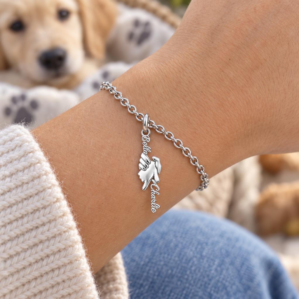 Safe in Your Hands Charm Bracelet Set – worn / in use