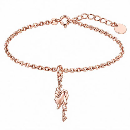Safe in Your Hands Charm Bracelet Set – rose gold, front view