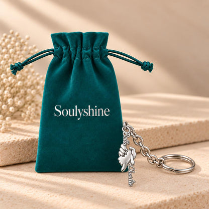 Safe in Your Hands Charm Keychain – Soulyshine velvet gift pouch