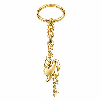 Safe in Your Hands Charm Keychain – 18K gold, front view