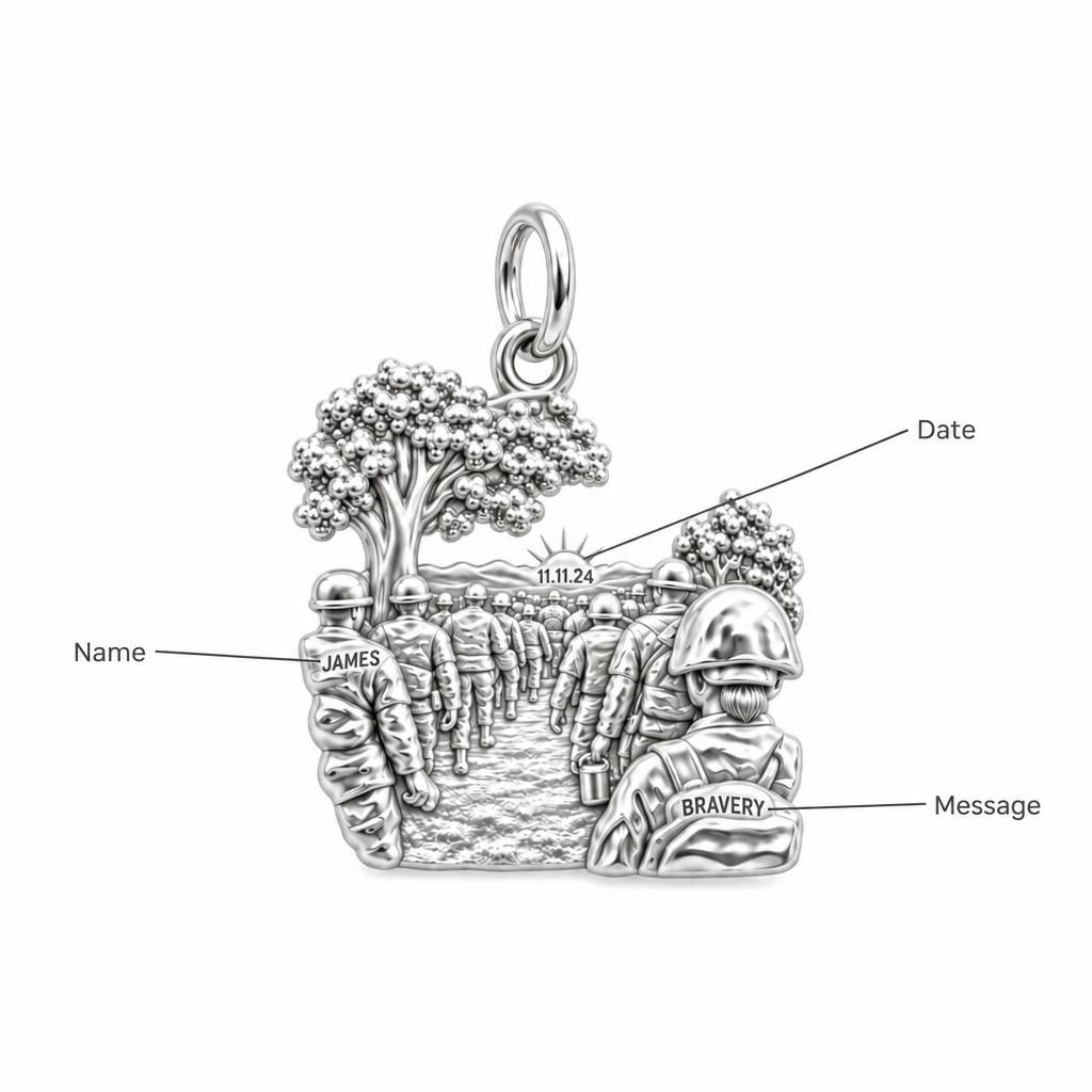 Safe Return Soldiers Charm Bracelet – Personalized Veteran Gift – personalization guide