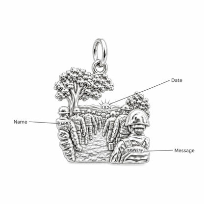 Safe Return Soldiers Charm Bracelet – Personalized Veteran Gift – personalization guide