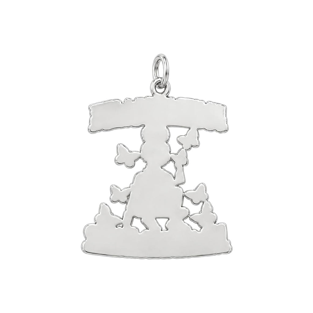 Sage And Hood Butterfly Charm Bracelet – Personalized Bestie Gift – back of the charm, engraving area