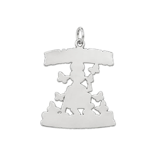 Sage And Hood Butterfly Charm Bracelet – Personalized Bestie Gift – back of the charm, engraving area