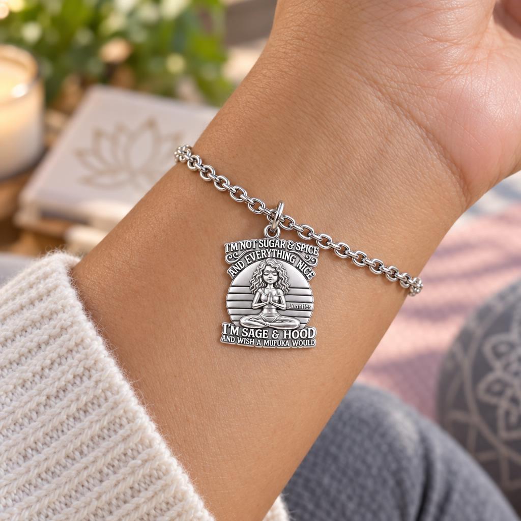 Sage and Hood Zen Charm Bracelet Set – worn / in use