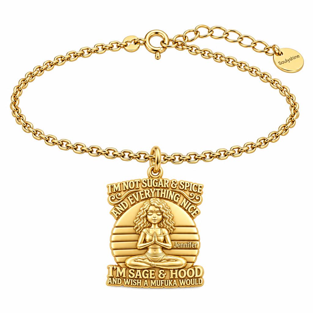 Sage and Hood Zen Charm Bracelet Set – 18K gold, front view