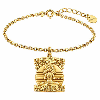 Sage and Hood Zen Charm Bracelet Set – 18K gold, front view