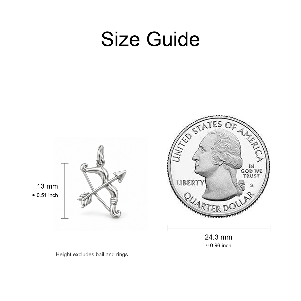 Sagittarius Arrow Charm — Size Guide | charm-topics-remaining-444-2026-09-14 | topic-058