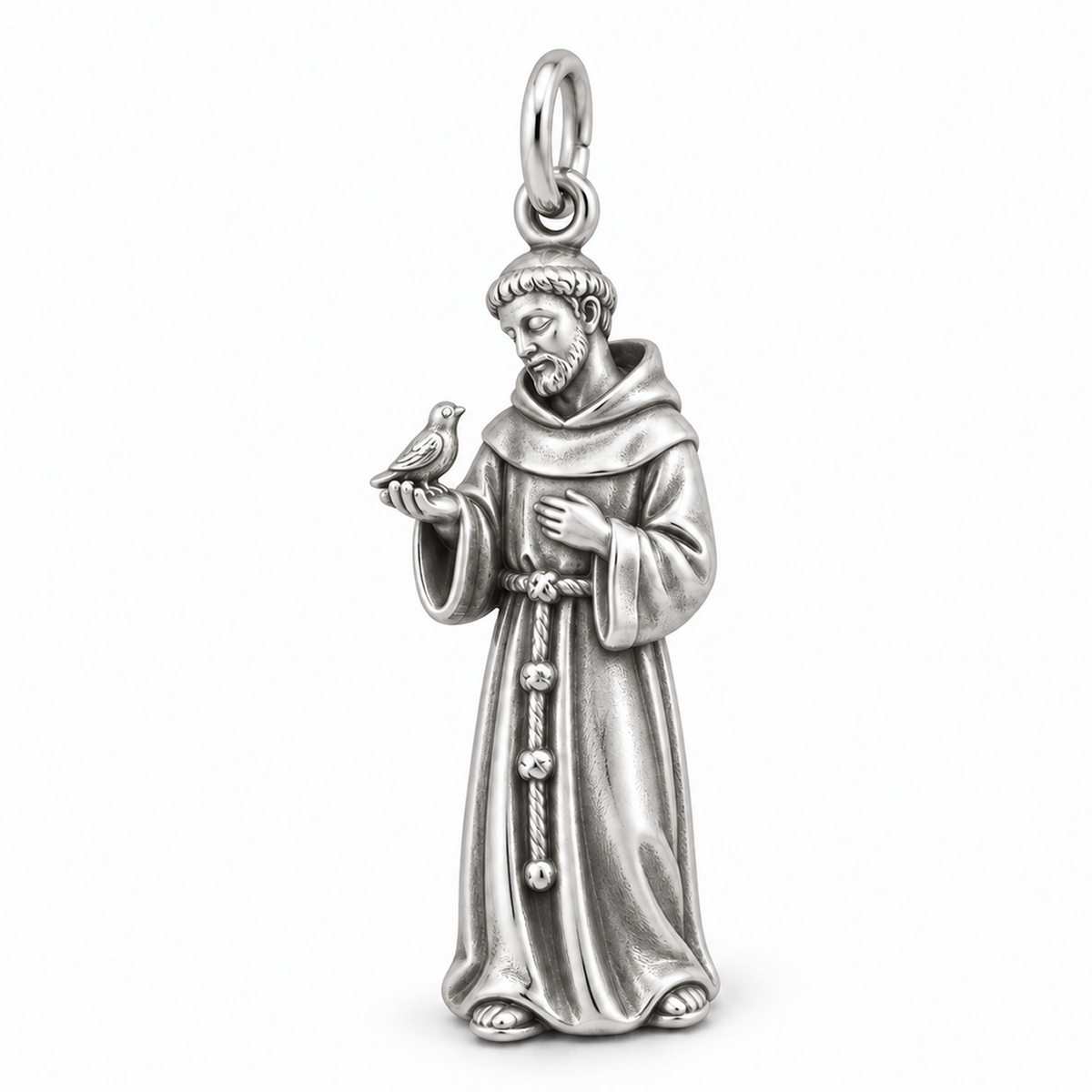 Saint Francis Charm — Silver | charm-topics-remaining-444-2026-09-14 | topic-054