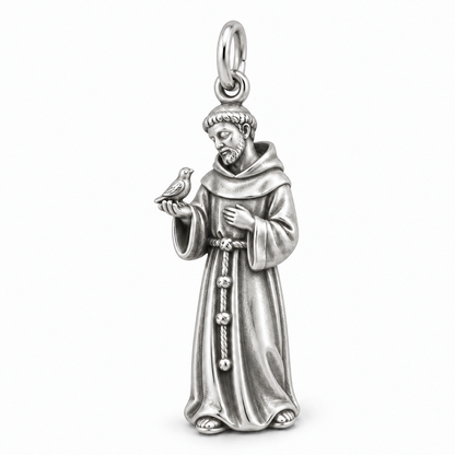 Saint Francis Charm — Silver | charm-topics-remaining-444-2026-09-14 | topic-054