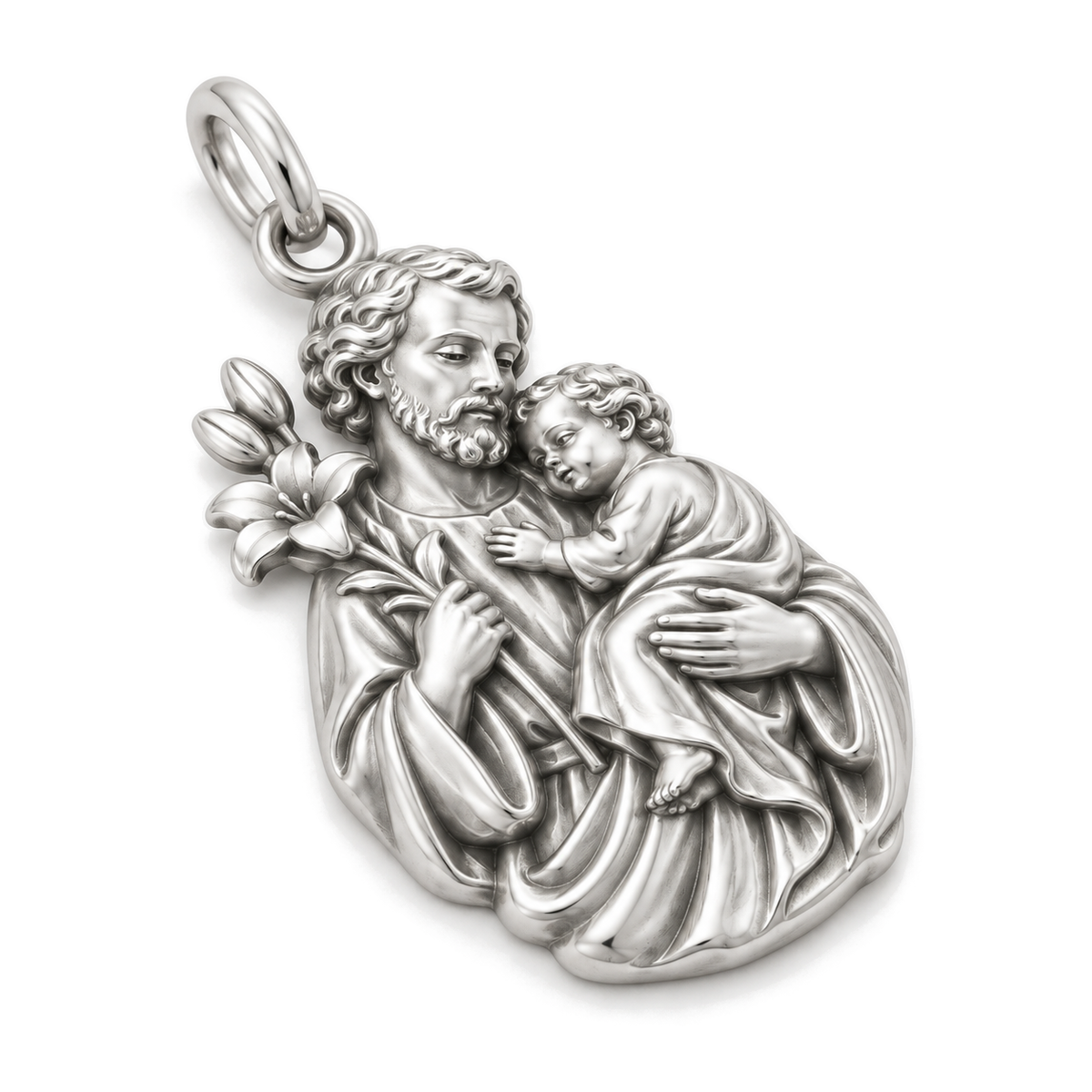 Saint Joseph Charm — Silver Super Macro | charm-topics-remaining-444-2026-09-14 | topic-053