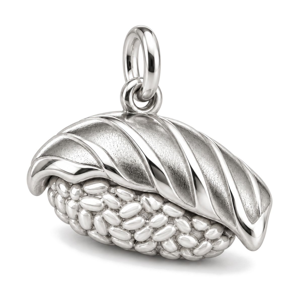 Salmon Nigiri Charm — Silver Super Macro | charm-topics-remaining-444-2026-09-14 | topic-109