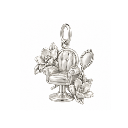 Salon Chair and Flowers Charm — Silver — 50-works-silver-20260916-109