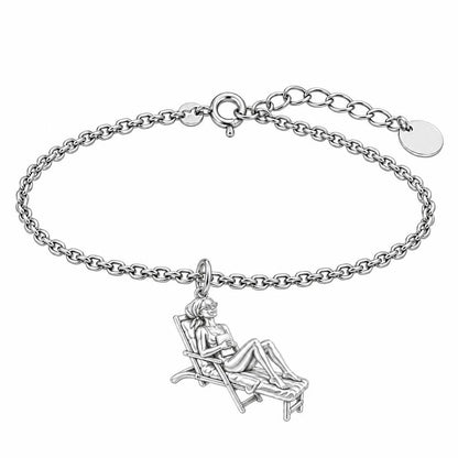 Santorini Terrace Escape Charm Bracelet Set – silver, front view