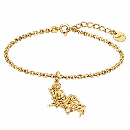 Santorini Terrace Escape Charm Bracelet Set – 18K gold, front view