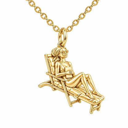 Santorini Terrace Escape Charm Necklace Set – 18K gold, front view
