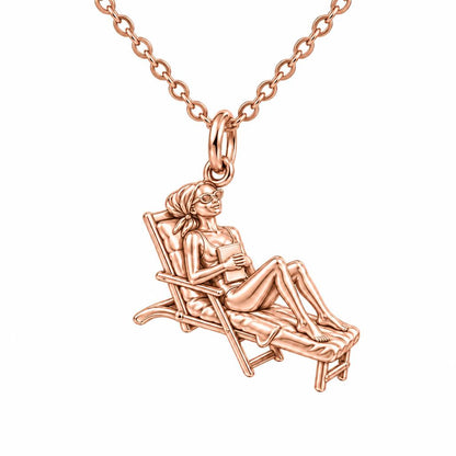 Santorini Terrace Escape Charm Necklace Set – rose gold, front view