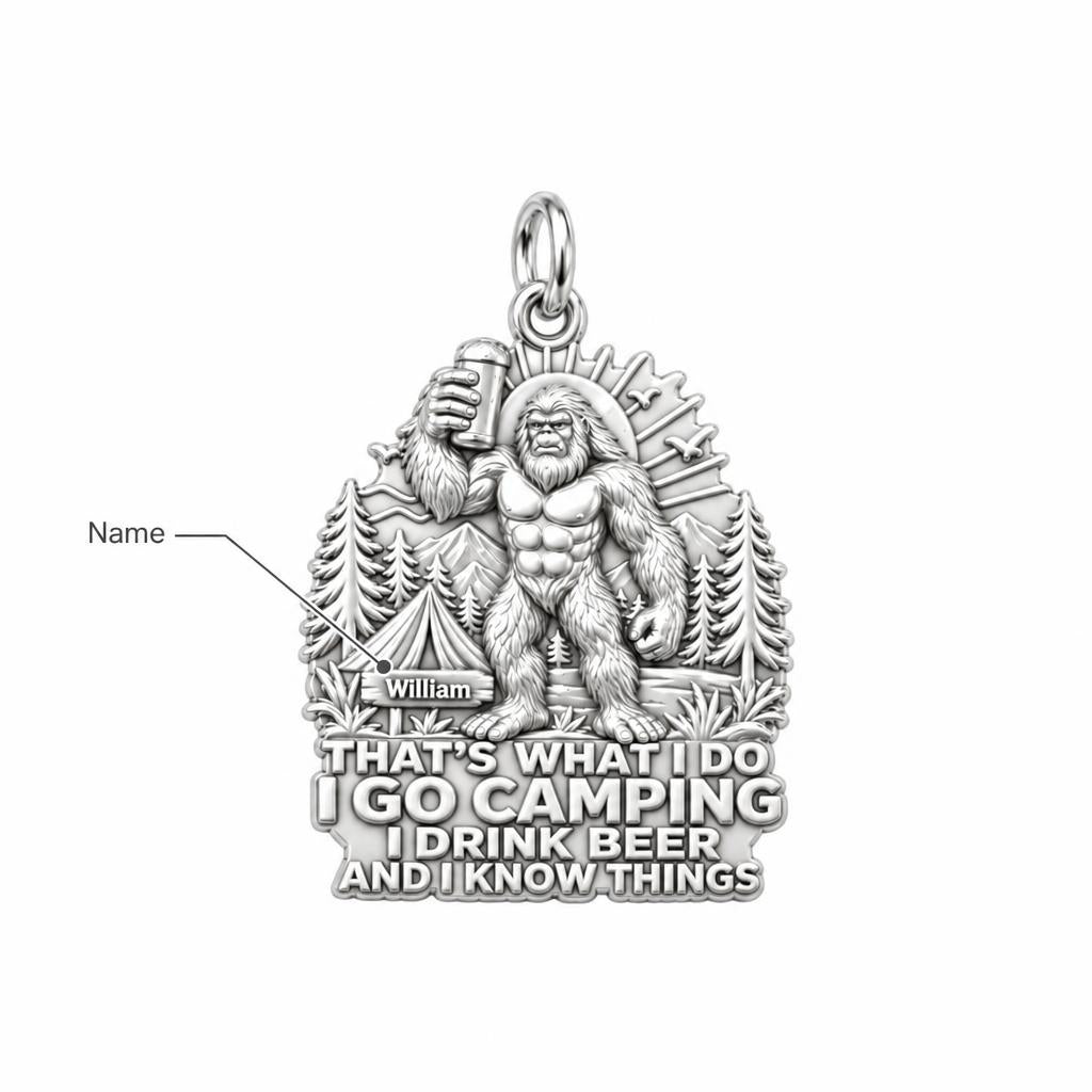 Sasquatch Camping & Beer Charm Bracelet – Personalized Dad Gift – personalization guide