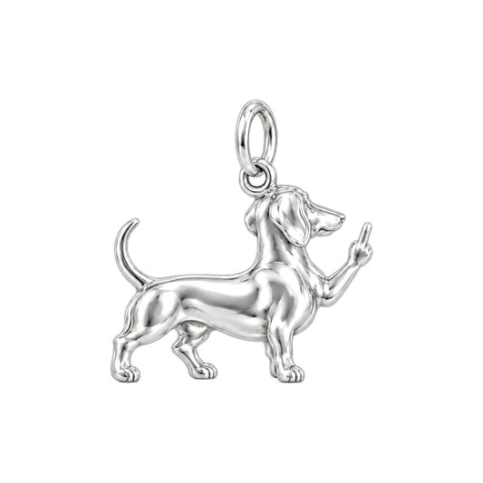 Sassy Dachshund Charm Bracelet – Personalized Dog Mom Gift – back of the charm, engraving area