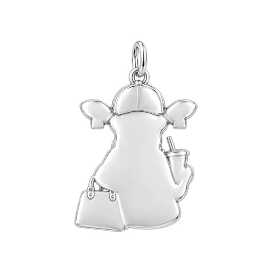 Sassy Farmhouse Cow Charm Bracelet – Personalized Mom Gift – back of the charm, engraving area