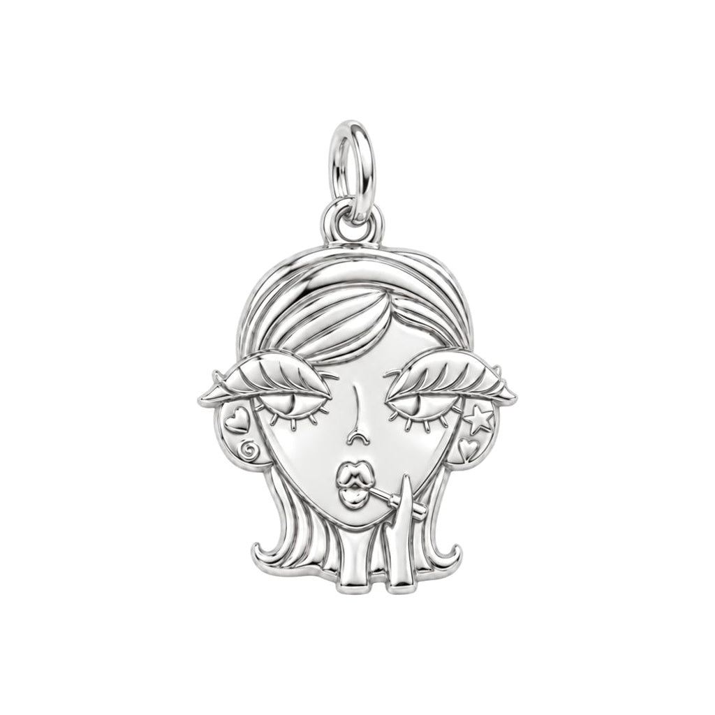 Sassy Girl Silver Charm – Bold Attitude, Iconic Style – silver charm, front view
