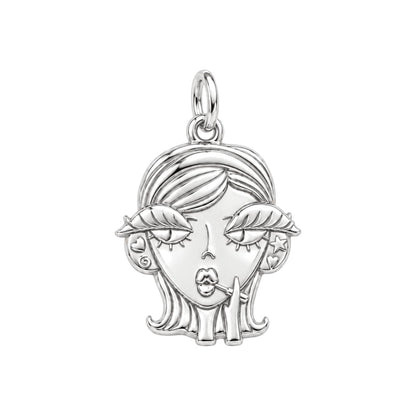 Sassy Girl Silver Charm – Bold Attitude, Iconic Style – silver charm, front view