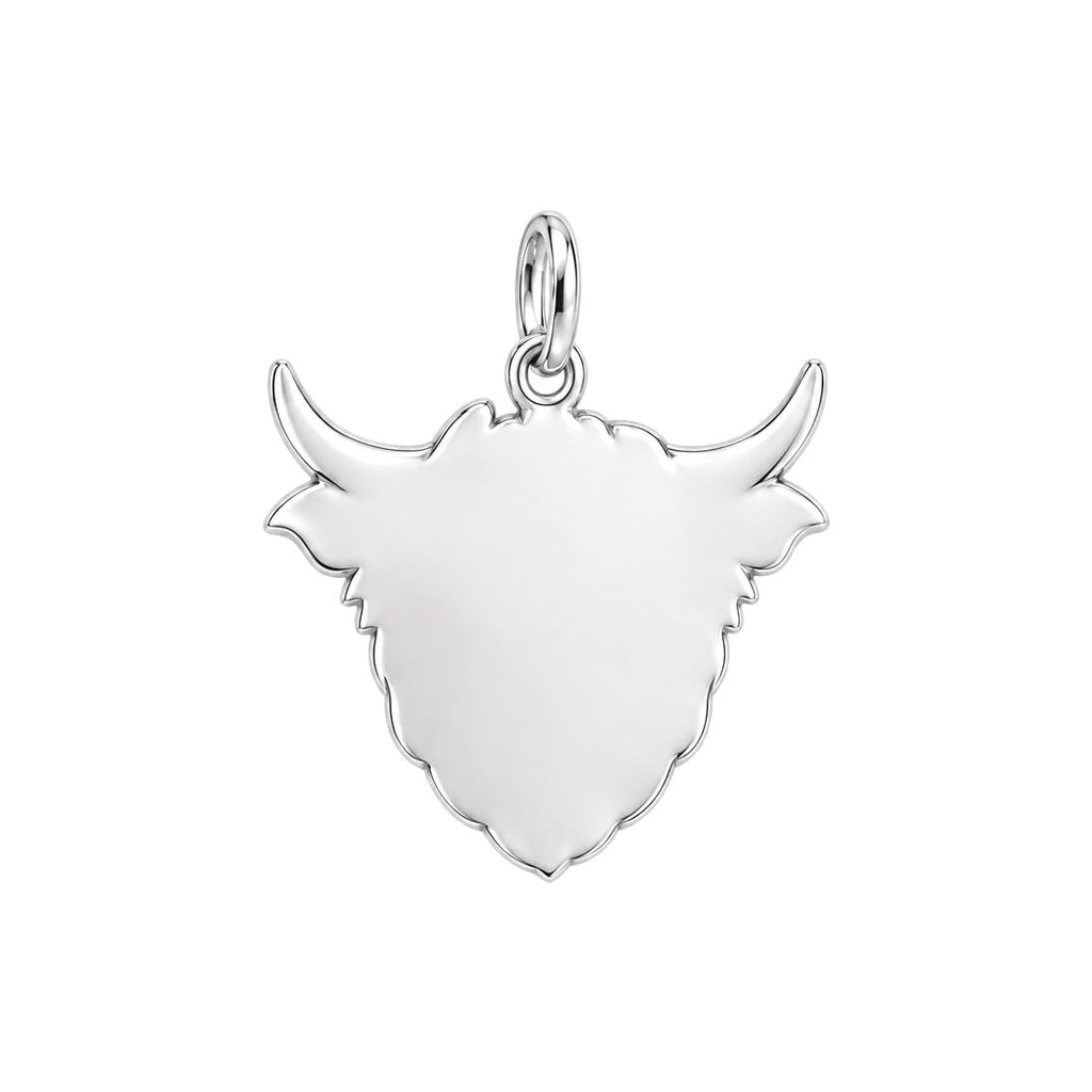 Sassy Highland Cow Charm Bracelet – Personalized Mom Gift – back of the charm, engraving area