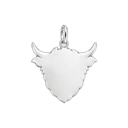 Sassy Highland Cow Charm Bracelet – Personalized Mom Gift – back of the charm, engraving area