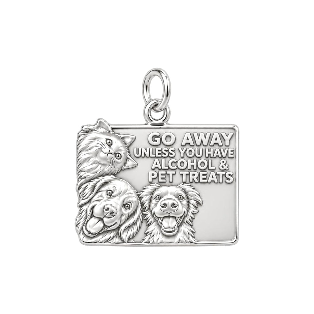 Sassy Pet Retreat Charm Bracelet – Personalized Dog Mom Gift – silver plated 3 cm charm, front view