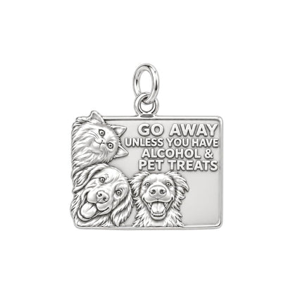 Sassy Pet Retreat Charm Bracelet – Personalized Dog Mom Gift – silver plated 3 cm charm, front view