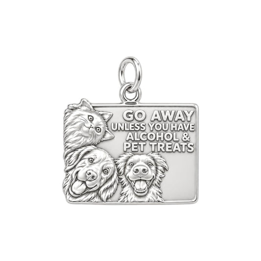 Sassy Pet Retreat Charm Bracelet – Personalized Dog Mom Gift – silver plated 3 cm charm, front view