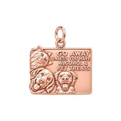 Sassy Pet Retreat Charm Bracelet – Personalized Dog Mom Gift – rose gold 3 cm charm, front view