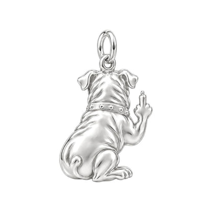 Sassy Pug Attitude Charm Necklace Set – back of the charm, engraving area