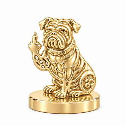 Sassy Pug Attitude Keepsake Plaque – 18K gold, front view