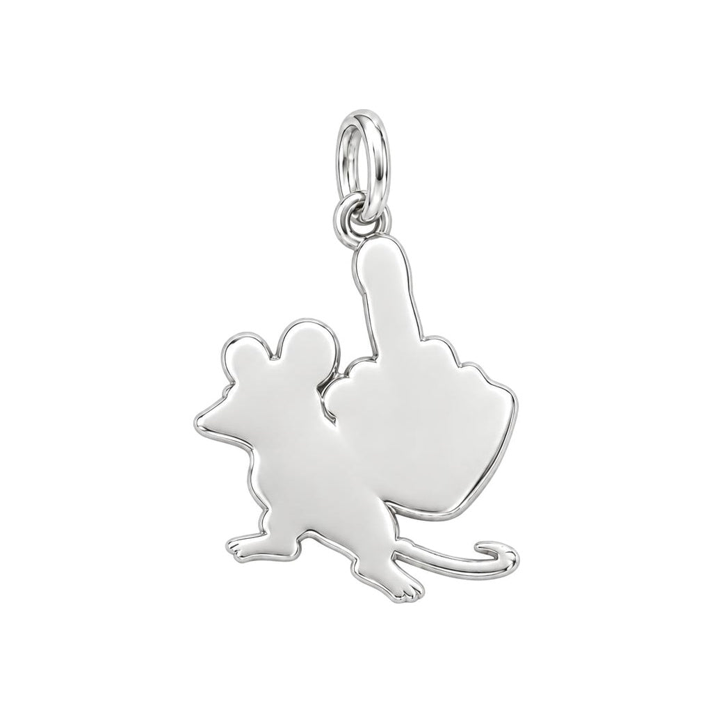 Sassy Rebellious Mouse Charm Bracelet – Personalized Bestie Gift – back of the charm, engraving area