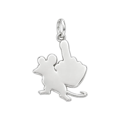 Sassy Rebellious Mouse Charm Bracelet – Personalized Bestie Gift – back of the charm, engraving area
