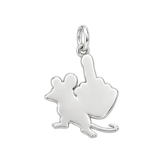Sassy Rebellious Mouse Charm Bracelet – Personalized Bestie Gift – back of the charm, engraving area